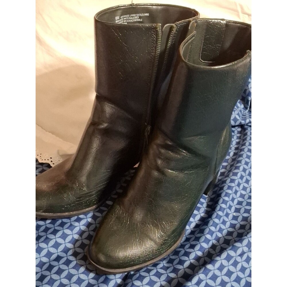 Target Women's Black Leather-Look Ankle Boots with Side Zip